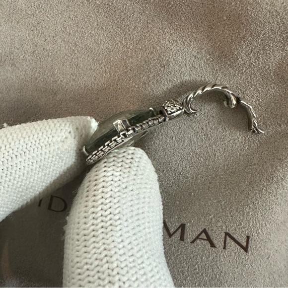 David Yurman Prasiolite Cushion on Point Pendant w/ Diamonds - Picture 6 of 13
